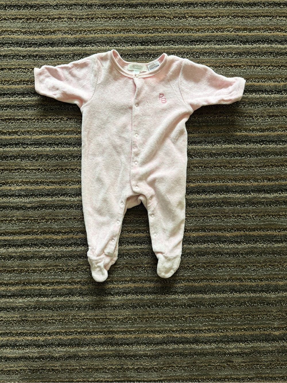 Purebaby Pale Pink Footed One-Piece Playsuit